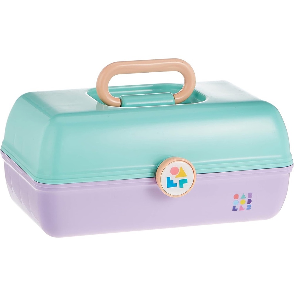 Caboodles On-The-Go Girl Retro Case, Sea Foam Lid and Lavender Base